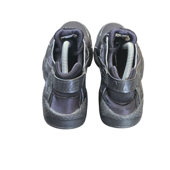 NIKE Hurache Run Kids 6.5Y Triple Black Sneaker SHOES Tie 654275-016 - Picture 4 of 7